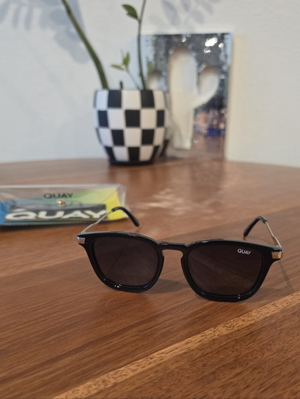 Quay Australia Black Polarized Jackpot Remixed Sunglasses with Smoke Lenses